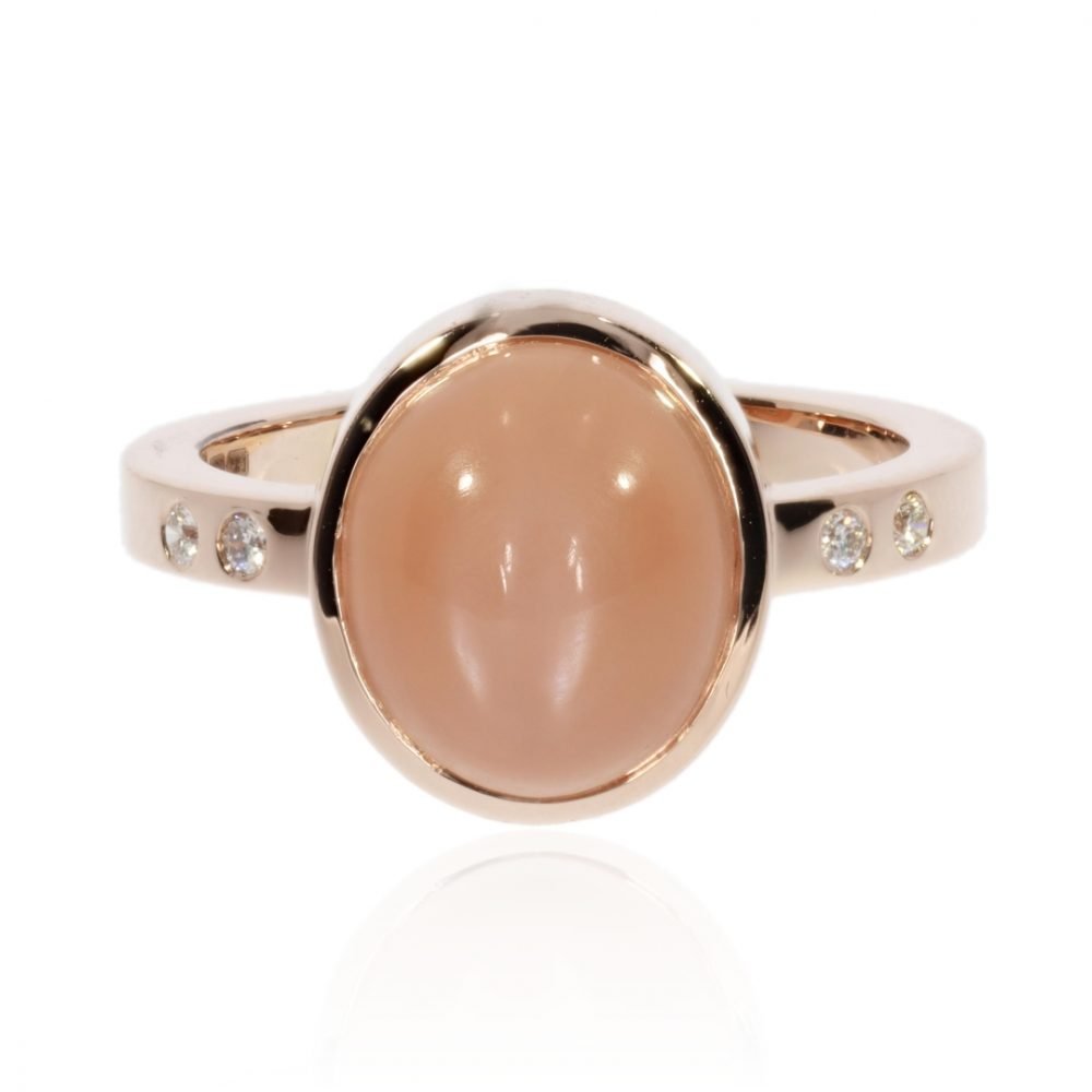 Peach Moonstone Ring By Heidi Kjeldsen Jewellers R1683 Front