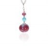 Turquoise Tourmaline and Pink Blue Murano Glass Pendant By Heidi Kjeldsen Jewellery P1347 Front