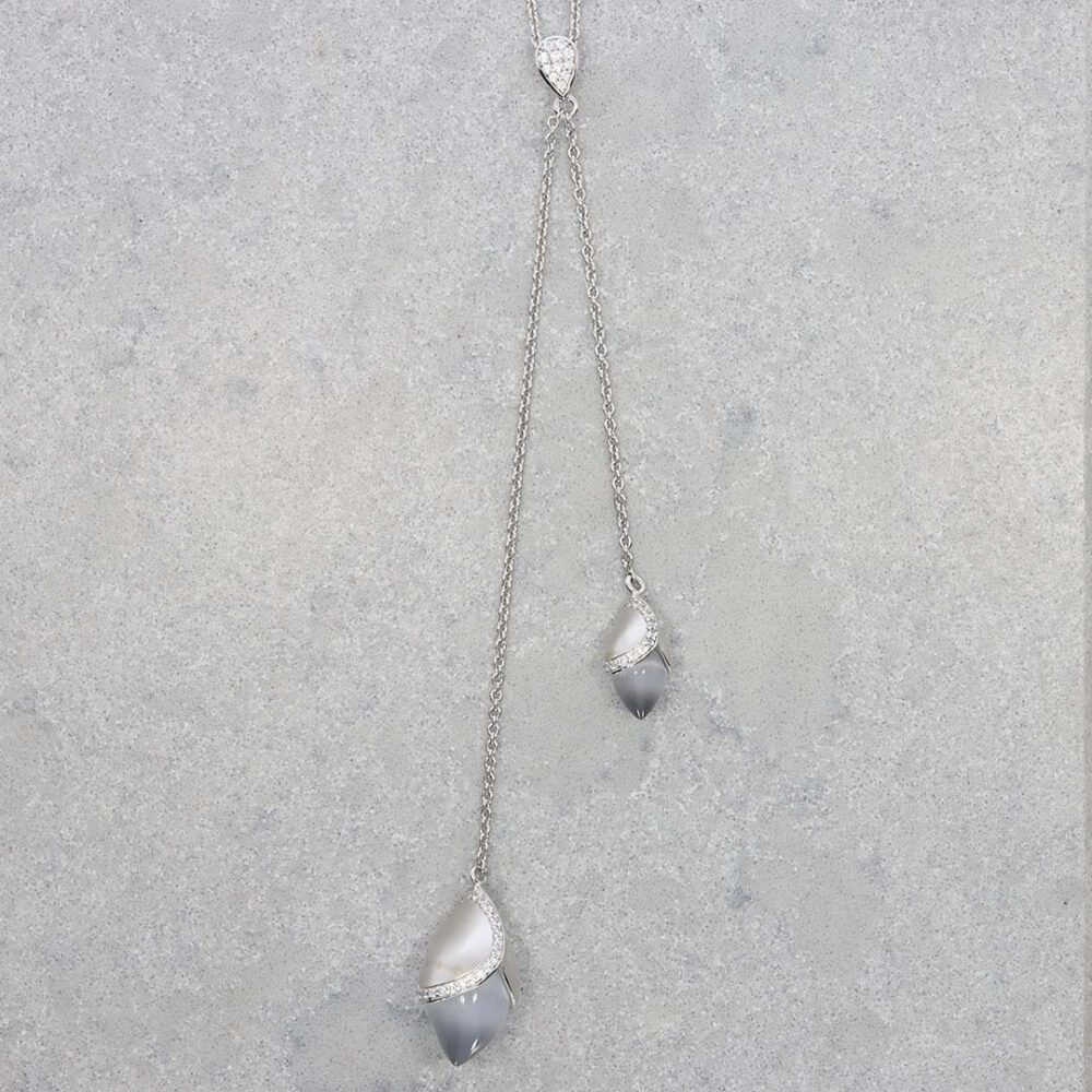 Fei Liu Lilia Grey Magnolia Lariat Heidi Kjeldsen Jewellery Lariat3 still