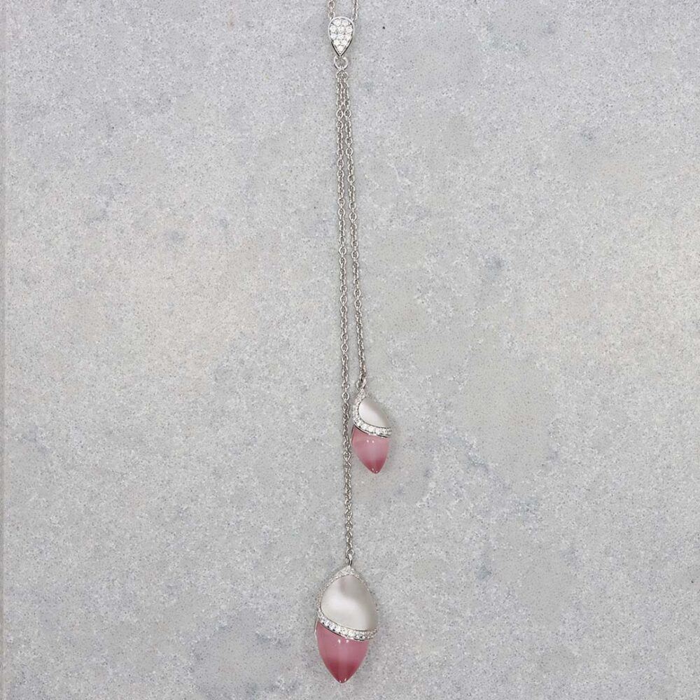 Fei Liu Lilia Pink Magnolia Lariat Heidi Kjeldsen Jewellery Lariat4 still