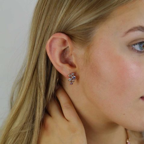 Heidi Kjeldsen Jewellery Fei Liu Rose Gold Bubble Earrings ER2587 model1