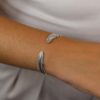 Naja Sterling Silver Feather Bangle Heidi Kjeldsen Jewllery model BL1399 3