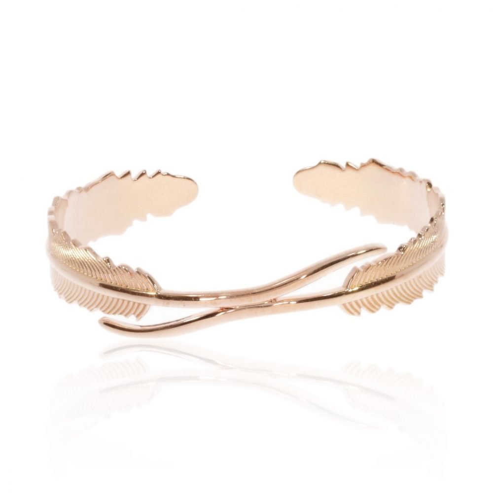 Rose Gold Plated Sterling Silver "Leaf" bracelet by Heidi Kjeldsen Jewellery BL1401 Front