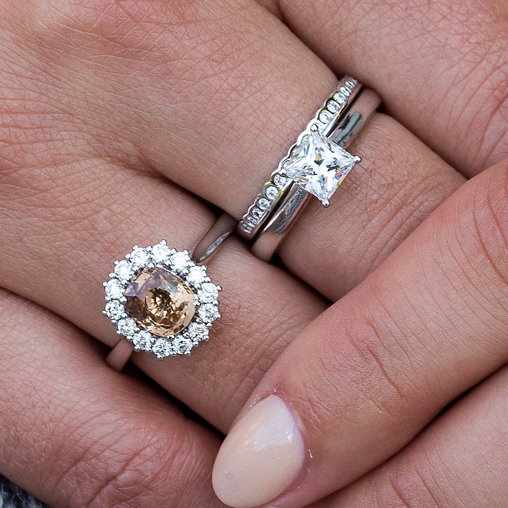 Bronze Sapphire and Diamond Cluster ring By Heidi Kjeldsen Jewellery R1680 Model 2
