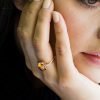 Citrine and Rose Gold Ring By Heidi Kjeldsen Jewellery R1574 Model 1