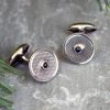 Sapphire Silver and Gold Cufflinks by Heidi Kjeldsen Jewellers CL0210