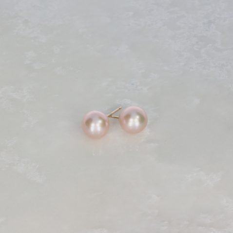 Pink Cultured Pearl Gold Earrings Heidi Kjeldsen Jewellery ER4736