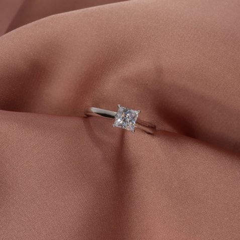 Princess Cut Diamond R1323S Diamond Wedding Ring Heidi Kjeldsen Jewellery pink
