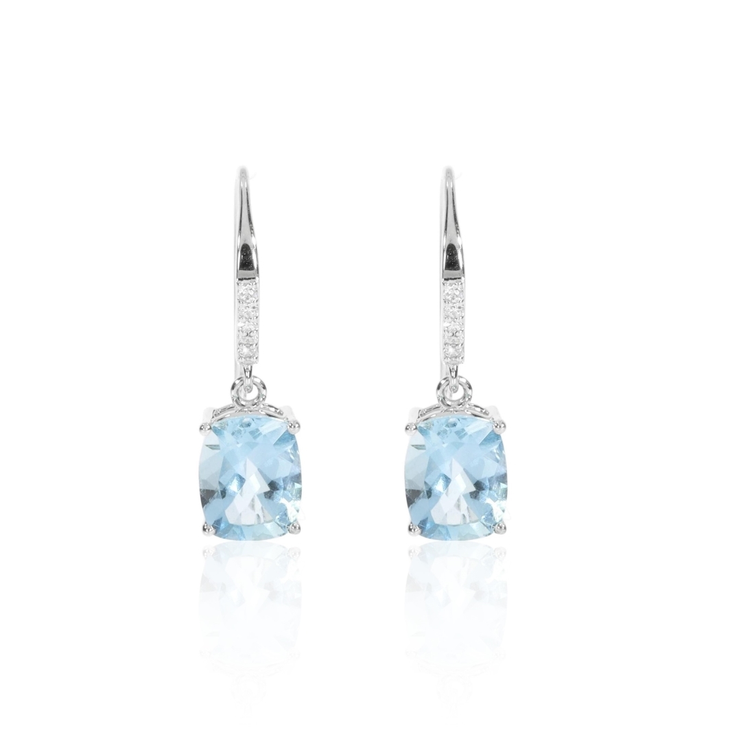 Asta Aquamarine and Diamond Drop Earrings
