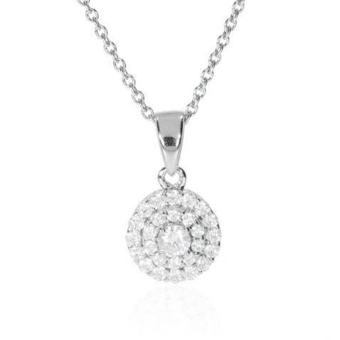 Heidi Kjeldsen Stunning Diamond White Gold 18ct Cluster Pendant p1281 hanging small