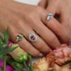 Alma-Pink-Green-Tourmaline-and-Diamond-Rings-Aquamarine-Ring-Heidi-Kjeldsen-Jewellery-R1721-R1702-R1726-.Model