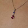Alma Pink Tourmaline and Sapphire and Diamond pendant by Heidi Kjeldsen Jewellery P1498 model