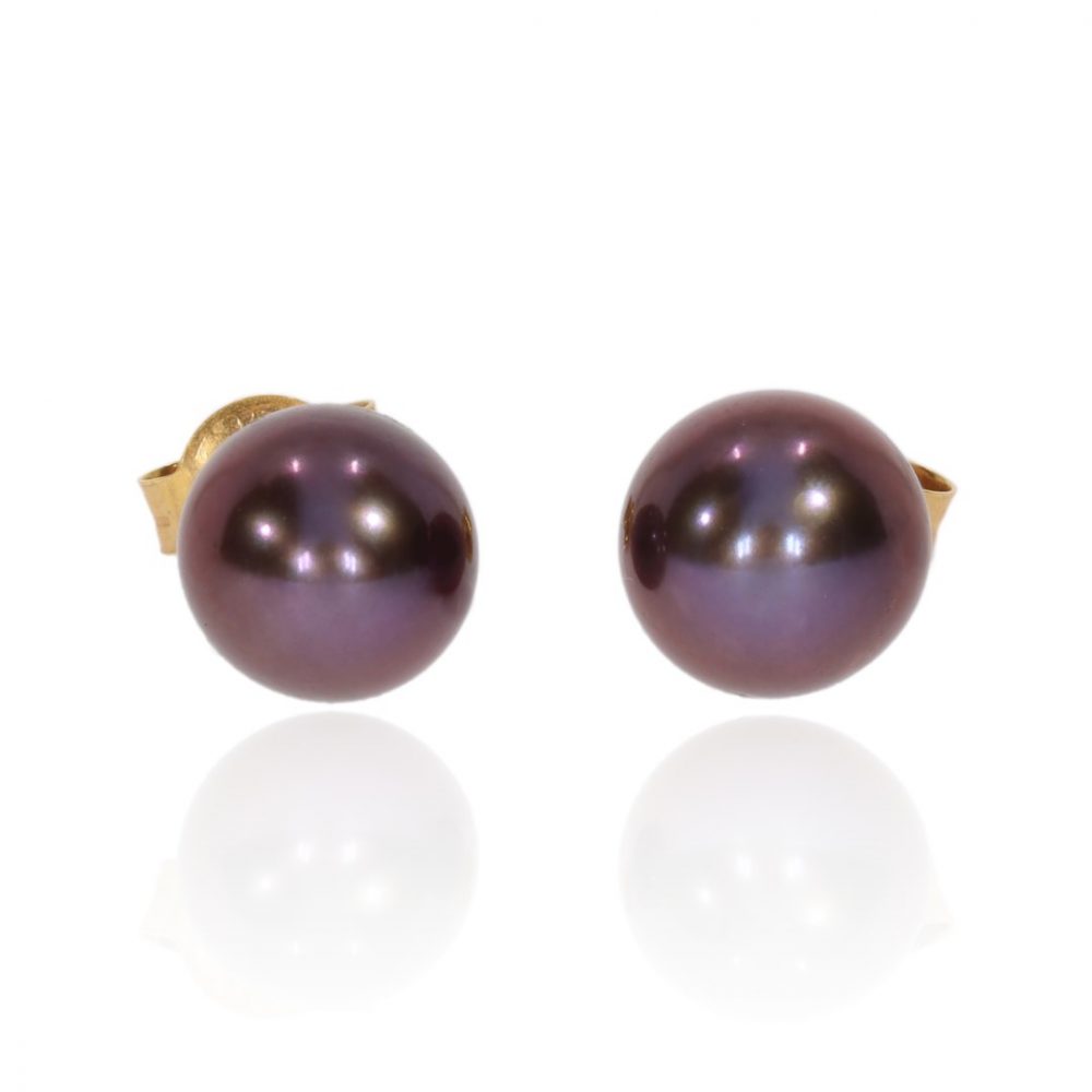 Black Mauve Freshwater Pearl Earrings Heidi Kjeldsen Jewellery ER1800 1 small