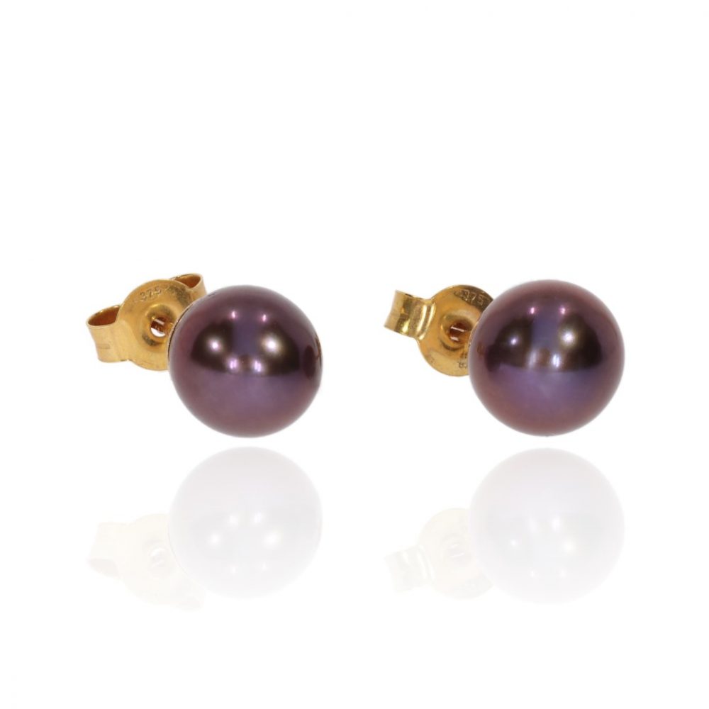 Black Mauve Freshwater Pearl Earrings Heidi Kjeldsen Jewellery ER1800 2 small