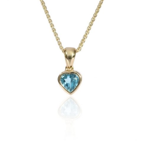 Blue Topaz Heart Pendant By Heidi Kjeldsen Jewellery P1496 Front