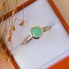 Chrysoprase and Diamond Ring by Heidi Kjeldsen R1703 box