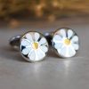 Gorgeous Daisy Sterling Silver Cufflinks by Heidi Kjeldsen Jewellers CL0226 still