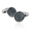 Grey round Enamelled Cufflinks Heidi Kjeldsen Jewellers CL0218 side 1