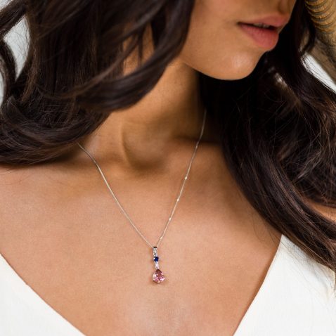 Pink Tourmaline Sapphire Pendant By Heidi Kjeldsen Jewellery P1498 model