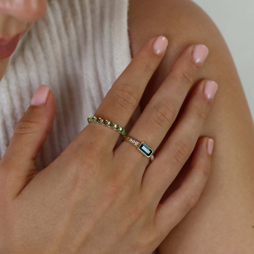 Tourmaline Diamond ring Peridot Ring By Heidi Kjeldsen Jewellers models R1704,R1619