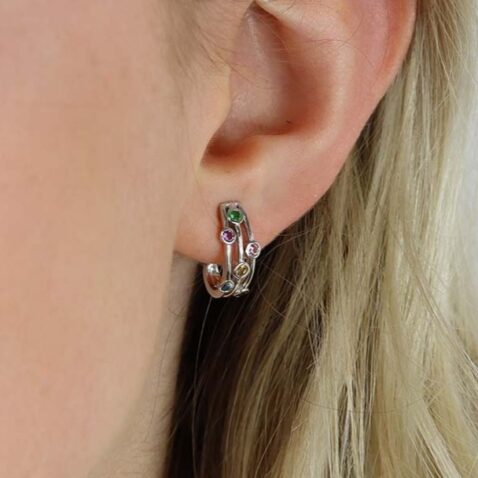 Trine White Gold Bubble Earrings Heidi Kjeldsen Jewellery ER2600 model (1)