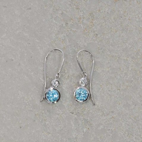 Blue Zircon and Diamond Earrings By Heidi Kjeldsen Jewellery ER2437 still