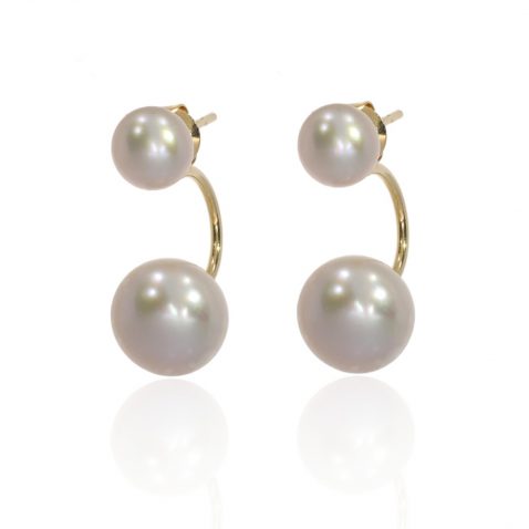 Grey Double Pearl Earrings By Heidi Kjeldsen Jewellery ER4686 Front