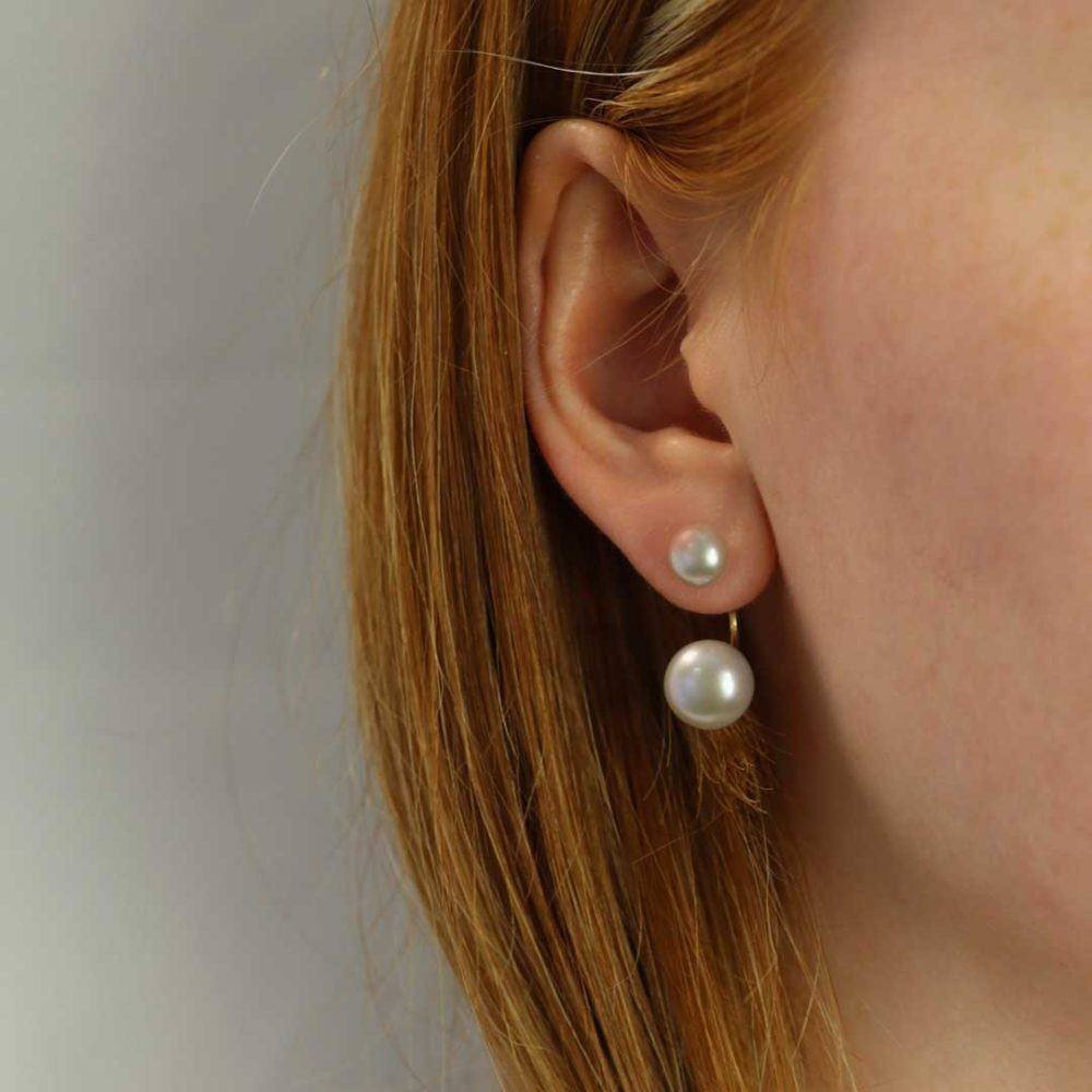 Grey Pearl Earrings By Heidi Kjeldsen jewellery ER4686 Model