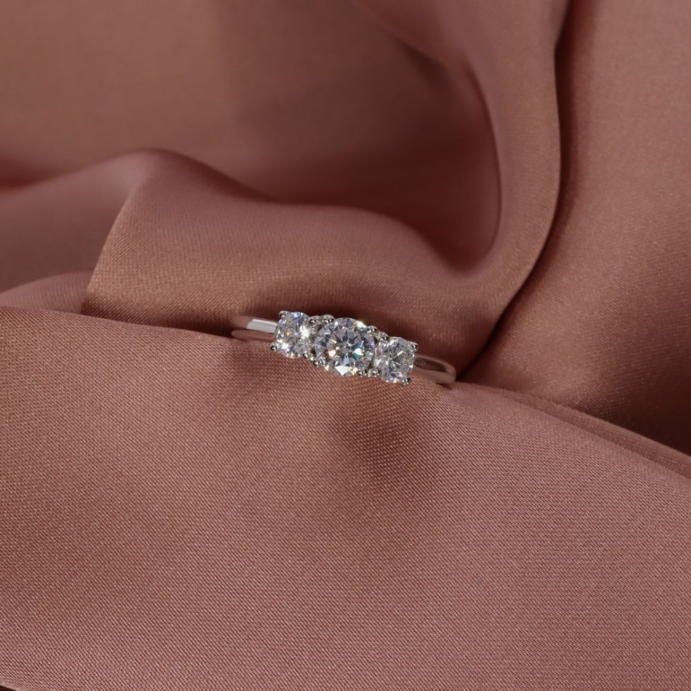 Heidi Kjeldsen Jewellery and Trilogy Diamond Ring R1309s pink