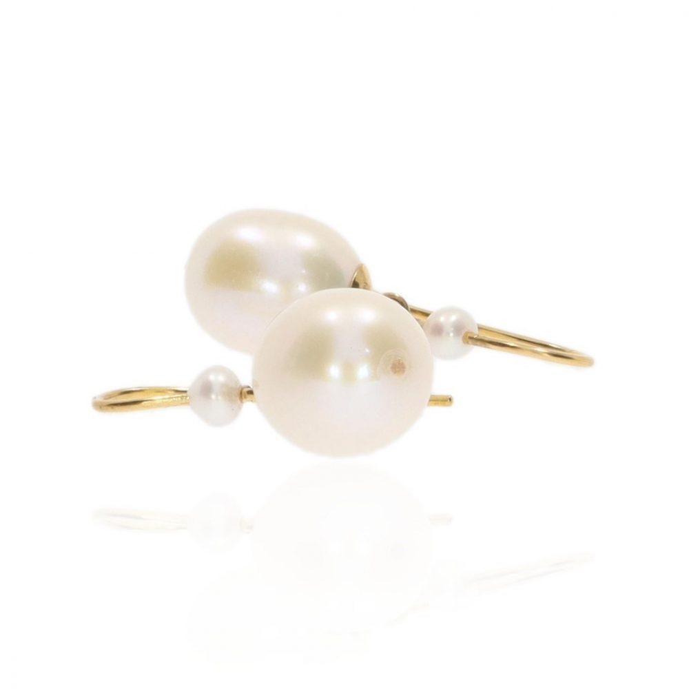 White Cultured Pearl Drop Earrings By Heidi Kjeldsen Jewellery ER4707 Side