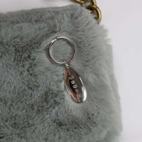 Silver Pear Shaped Keyring Heidi Kjeldsen Jewellery KR0030 still