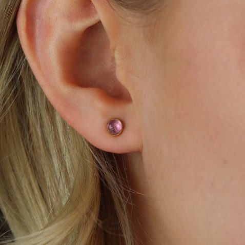 Alma Pink Tourmaline Cabochon Earrings Heidi Kjeldsen Jewellers ER2576 (2)