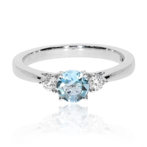 Aquamarine and Diamond Ring By Heidi Kjeldsen Jewellery R1717 front