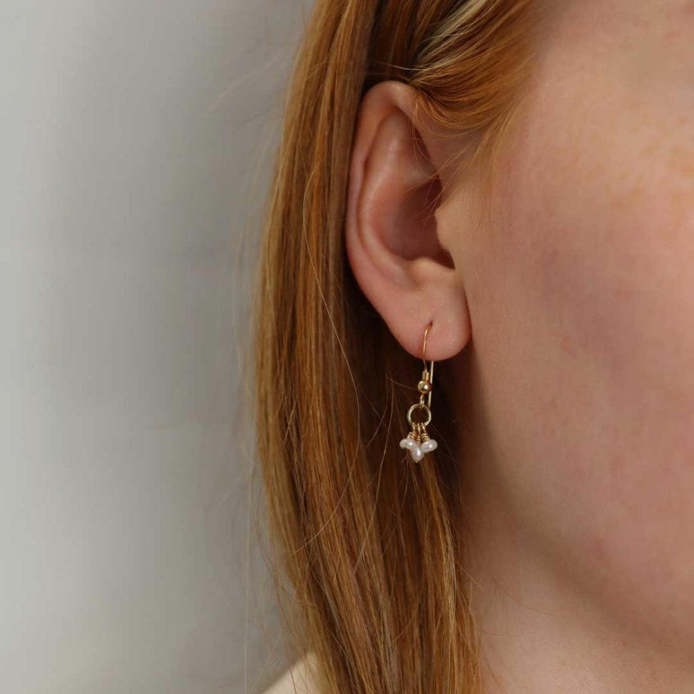 Cultured Pearl Drop Earrings By Heidi Kjeldsen Jewellery ER2482 Model