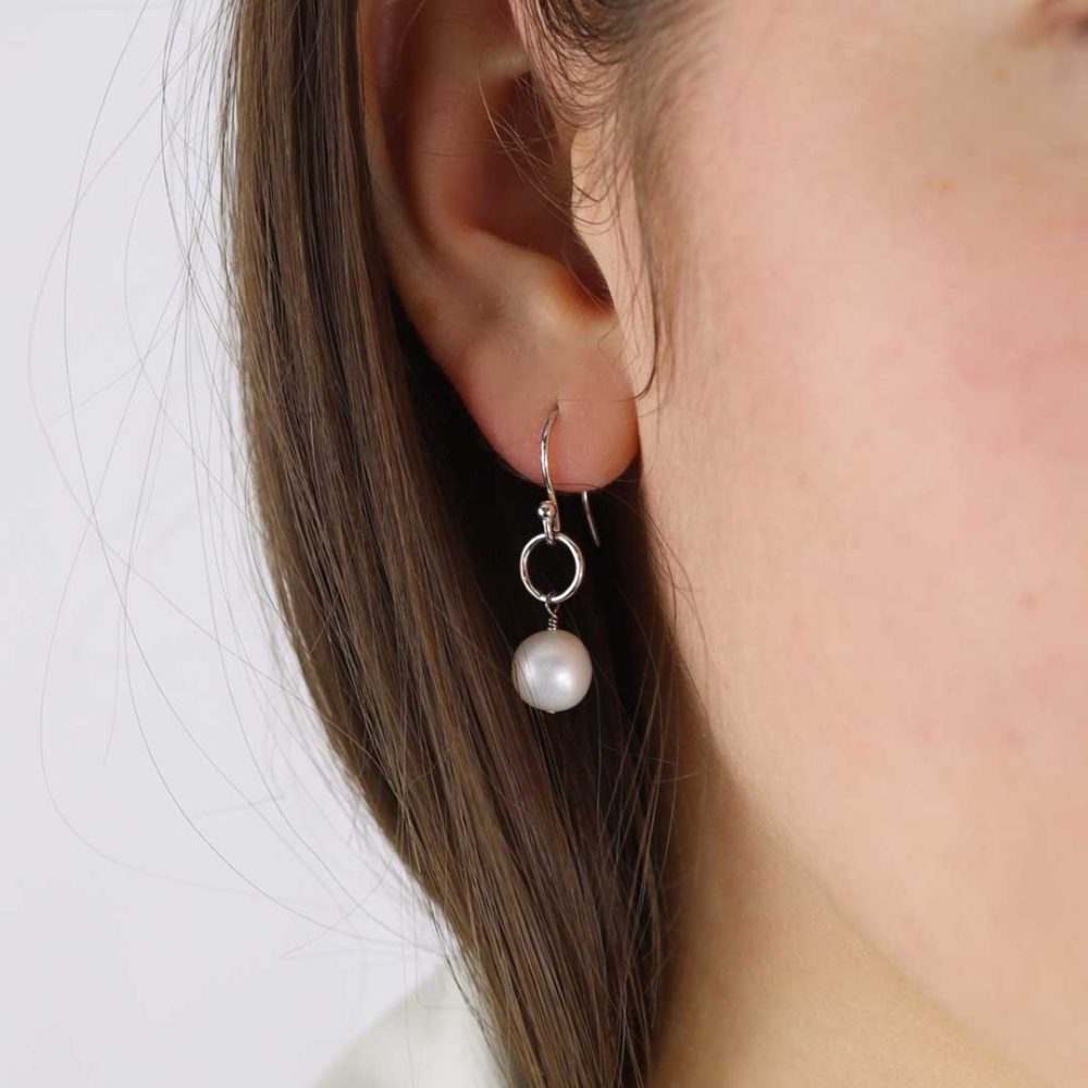 Cultured Pearl Drop Earrings By Heidi Kjeldsen Jewellery ER2493 model