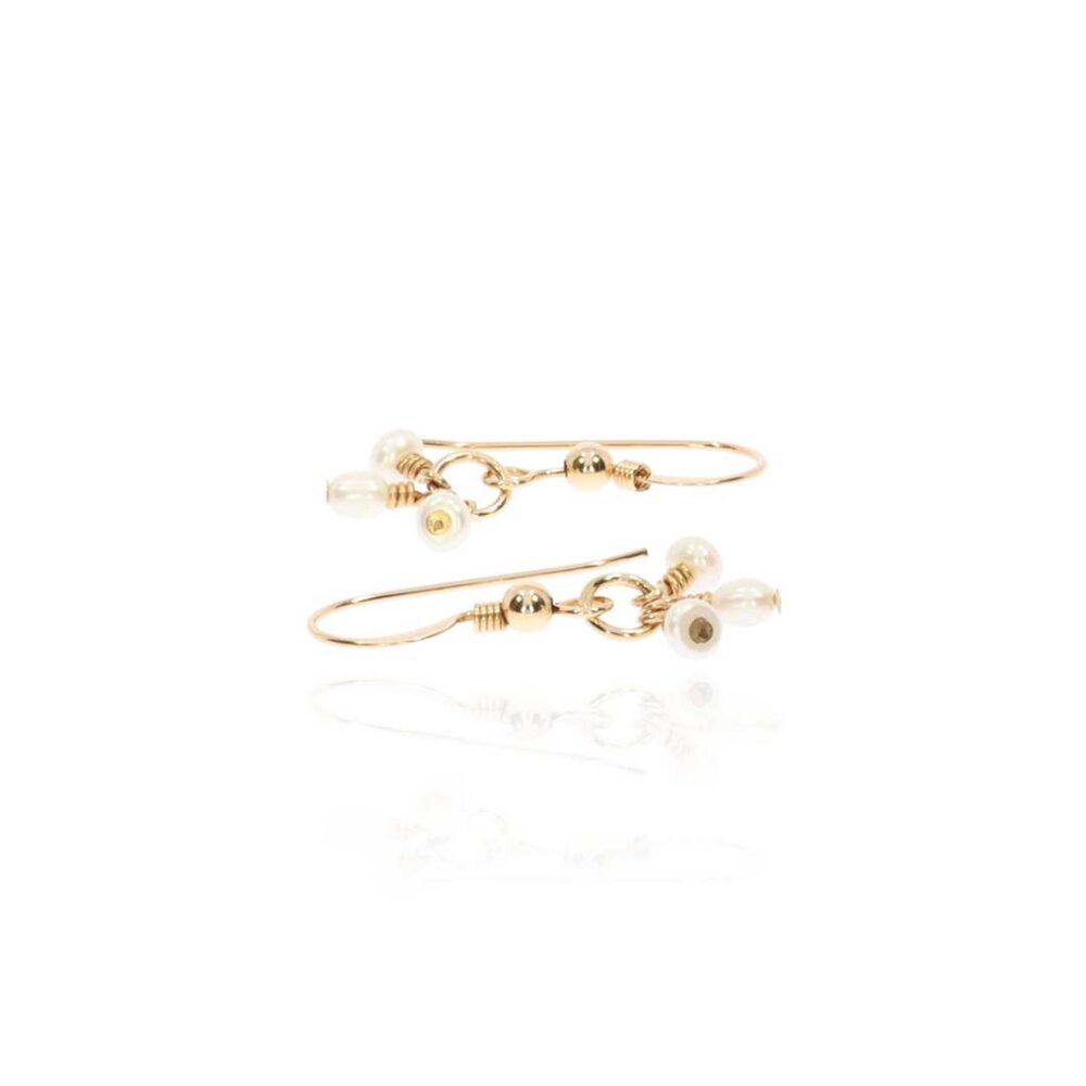 Seed Pearl Gold Filled Drop Earrings Heidi Kjeldsen Jewellery ER2482 white