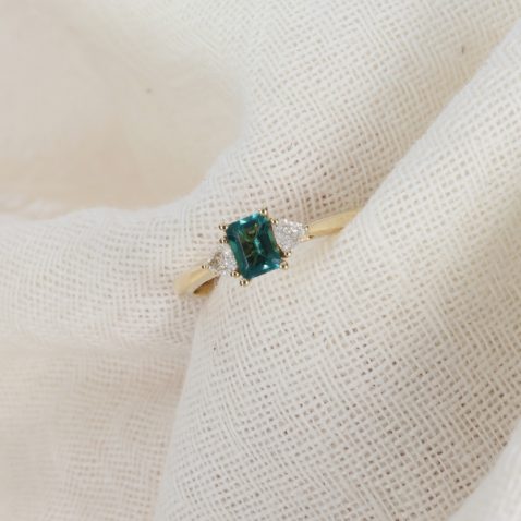 Stunning Green Tourmaline and Diamond Ring R1718 Heidi Kjeldsen Jewellery
