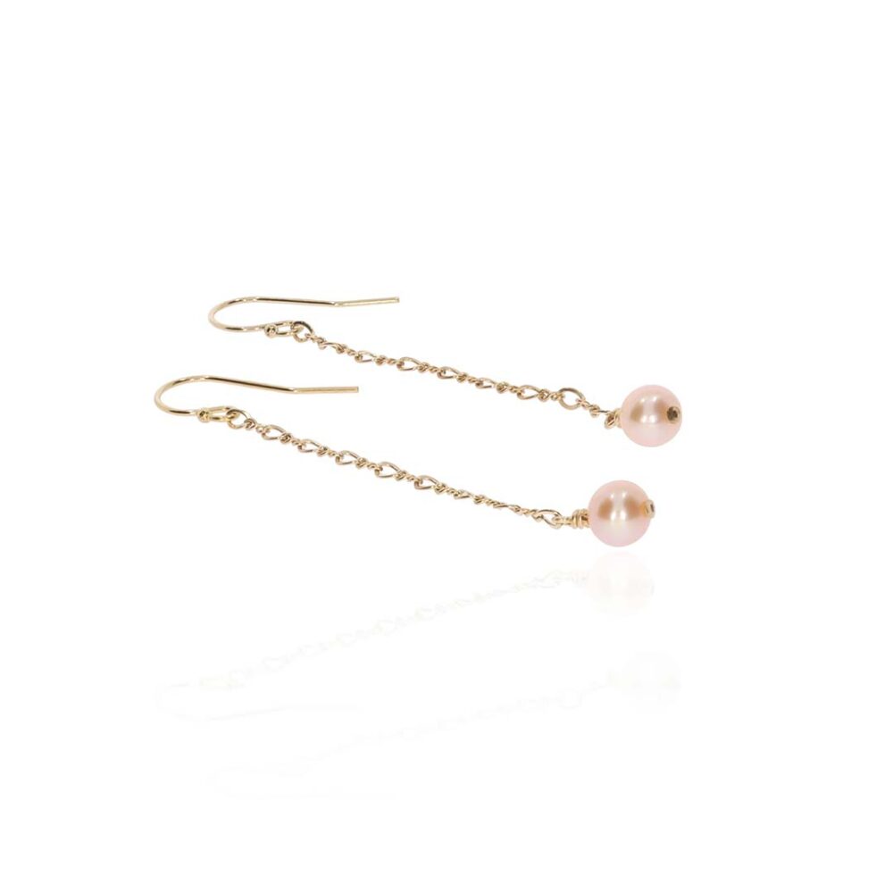 Alma Heidi Kjeldsen Jewellery Peach Cultured Pearl Gold Filled Earrings ER2492 white1