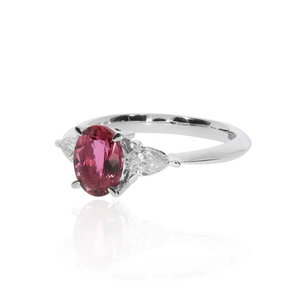 Alma Pink Tourmaline Diamond Ring Heidi Kjeldsen Jewellery R1729 side