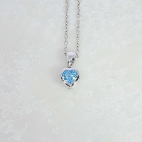 Blue Topaz Heart White Gold Pendant Heidi Kjeldsen Jewellery P1508 still