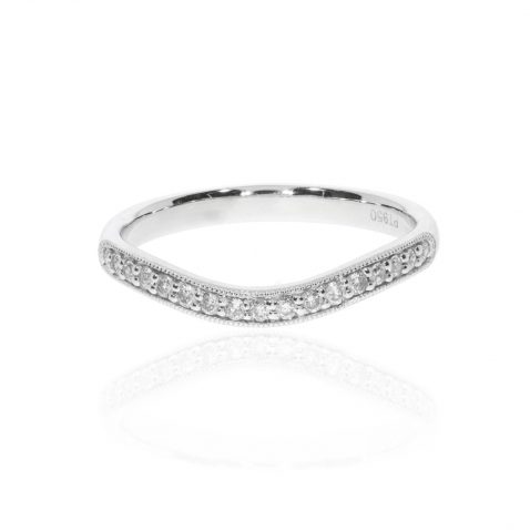 Curved Diamond Wedding Ring by Heidi Kjeldsen Ltd R1719 flat