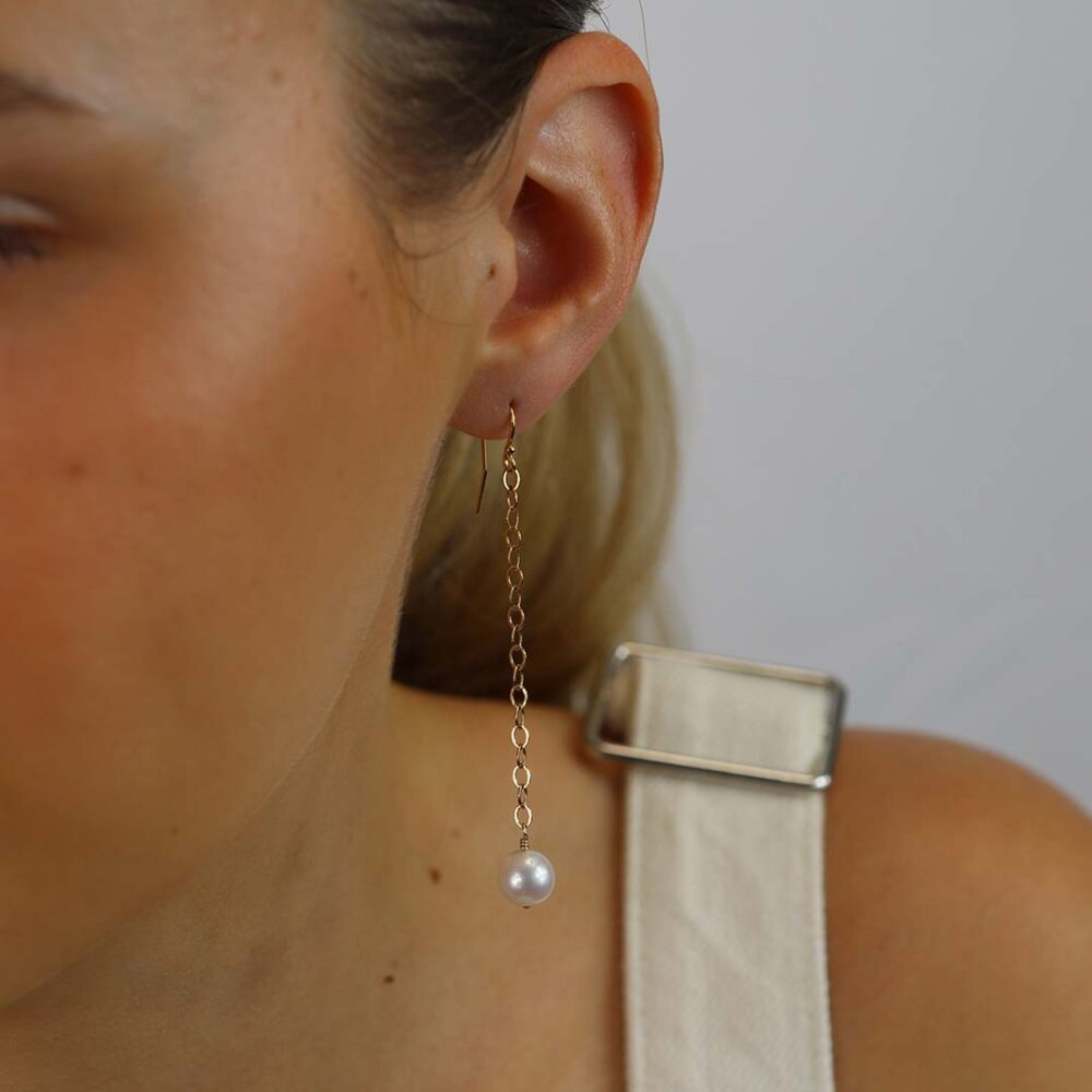 Cultured Pearl Drop Earrings By Heidi Kjeldsen Jewellery ER2489 Model