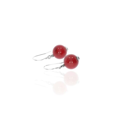 Naja Red Agate Drop Earrings By Heidi Kjeldsen Jewellery ER2611 white