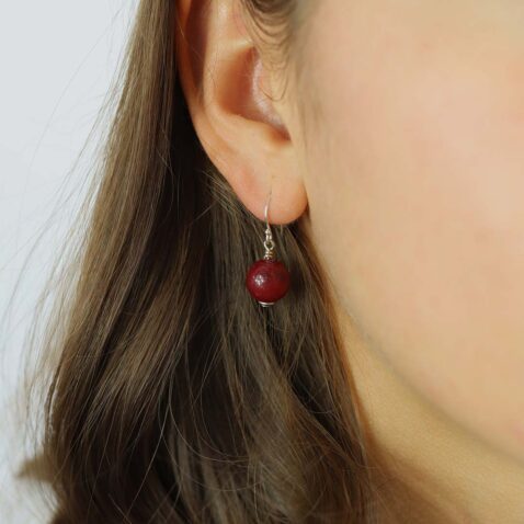 Naja Red Agate Drop Earrings Heidi Kjeldsen-Jewellery model ER2611