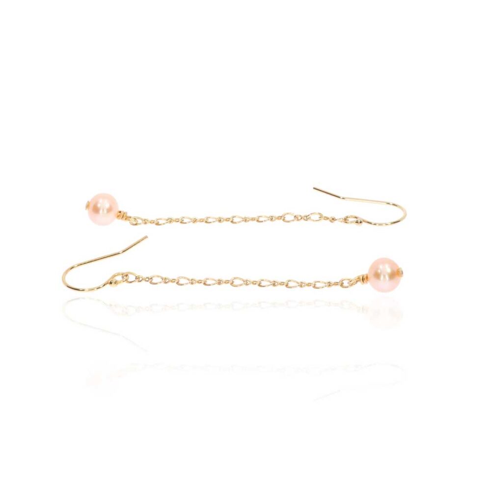 Alma Peach Pearl Gold Filled Drop Earrings Heidi Kjeldsen Jewellery ER2492 white