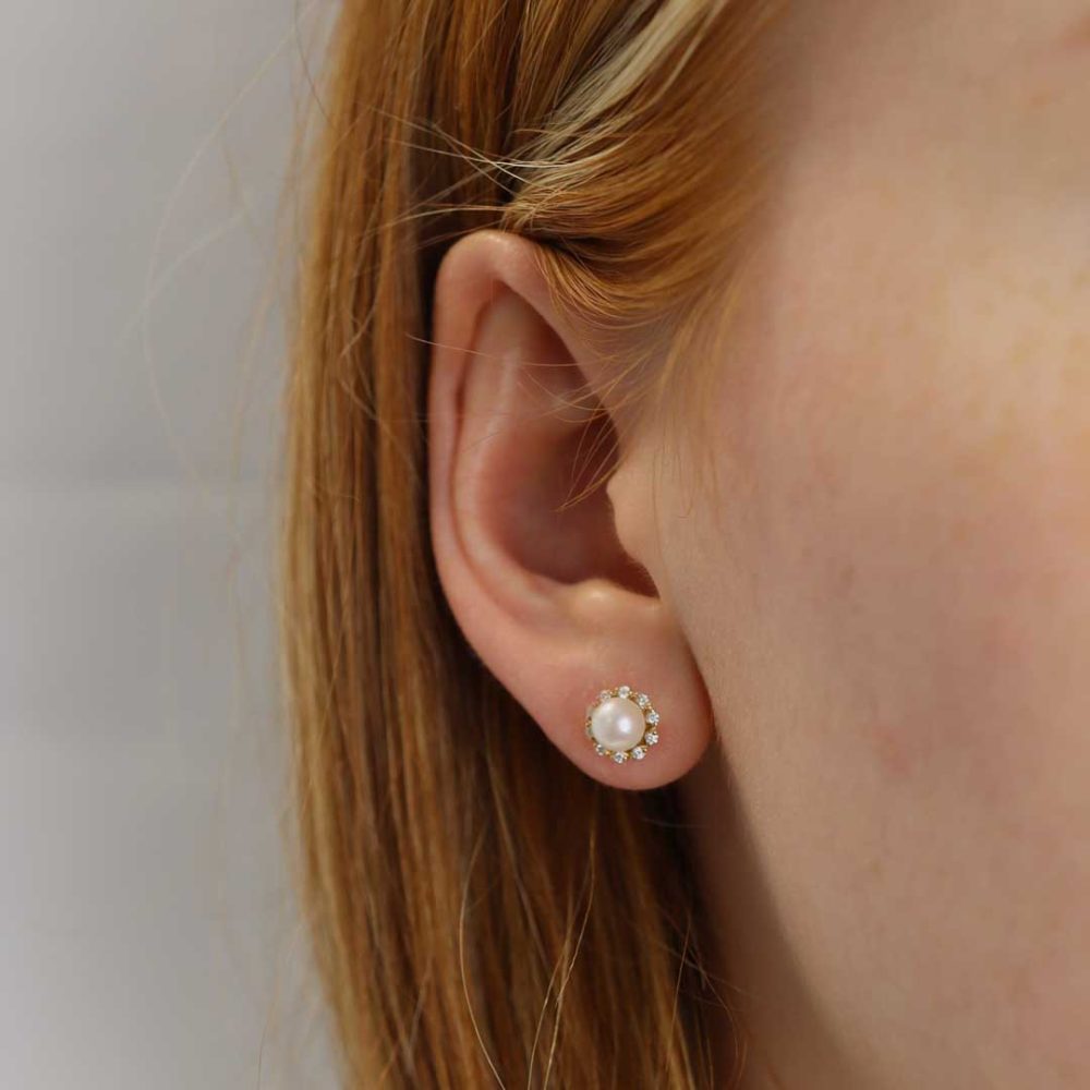 Pearl and Diamond Earrings Heidi Kjeldsen Jewellery