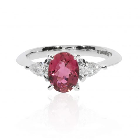 Pink Tourmaline and Diamond Ring Heidi Kjeldsen Jewellery R1729 front