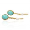 Turquoise Pearl Earrings Heidi Kjeldsen Jellewery ER4781 side