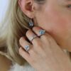 Aquamarine-Dimaond-Rings-Heidi-Kjeldsen-Jewellery-R1747-R1726-R1717-And-Aquamarine-Diamond-Earrings-ER2439-Model