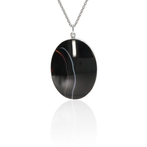 Black Onyx Pendant Heidi Kjeldsen Jewellery P1526 hanging